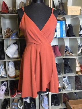 Trac Mauve Spaghetti Strap Wrap Mini Dress